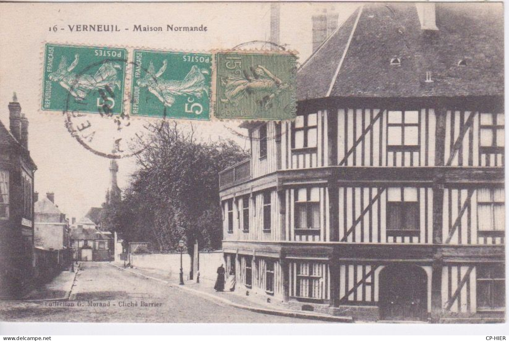 27 - EURE - VERNEUIL SUR AVRE -  VIEILLE MAISON NORMANDE EN COLOMBAGE PRES DE LA PLACE THIERS - Verneuil-sur-Avre