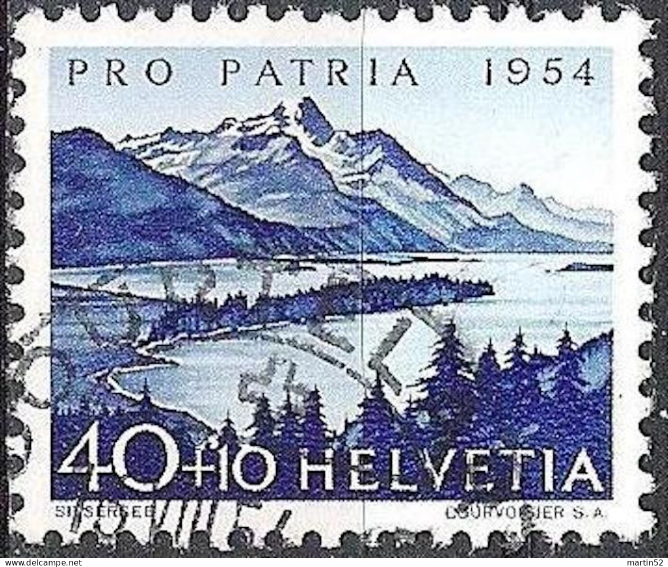 Schweiz Suisse Pro Patria 1954: "Silser See" Zu WII 70 Mi 601 Yv 552 70 Mit Stempel COURTELARY 16.VIII.54 (Zu CHF 13.00) - Oblitérés