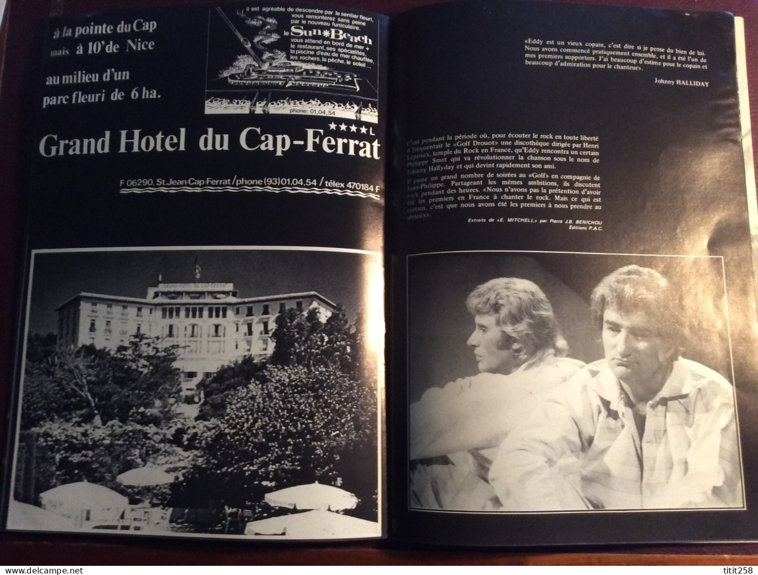 Programme EDDY MITCHELL / Charlie Mc Coy SHOW 1978 NICE / ST JEAN CAP FERRAT ? Photo Avec Johnny Hallyday - Programmes