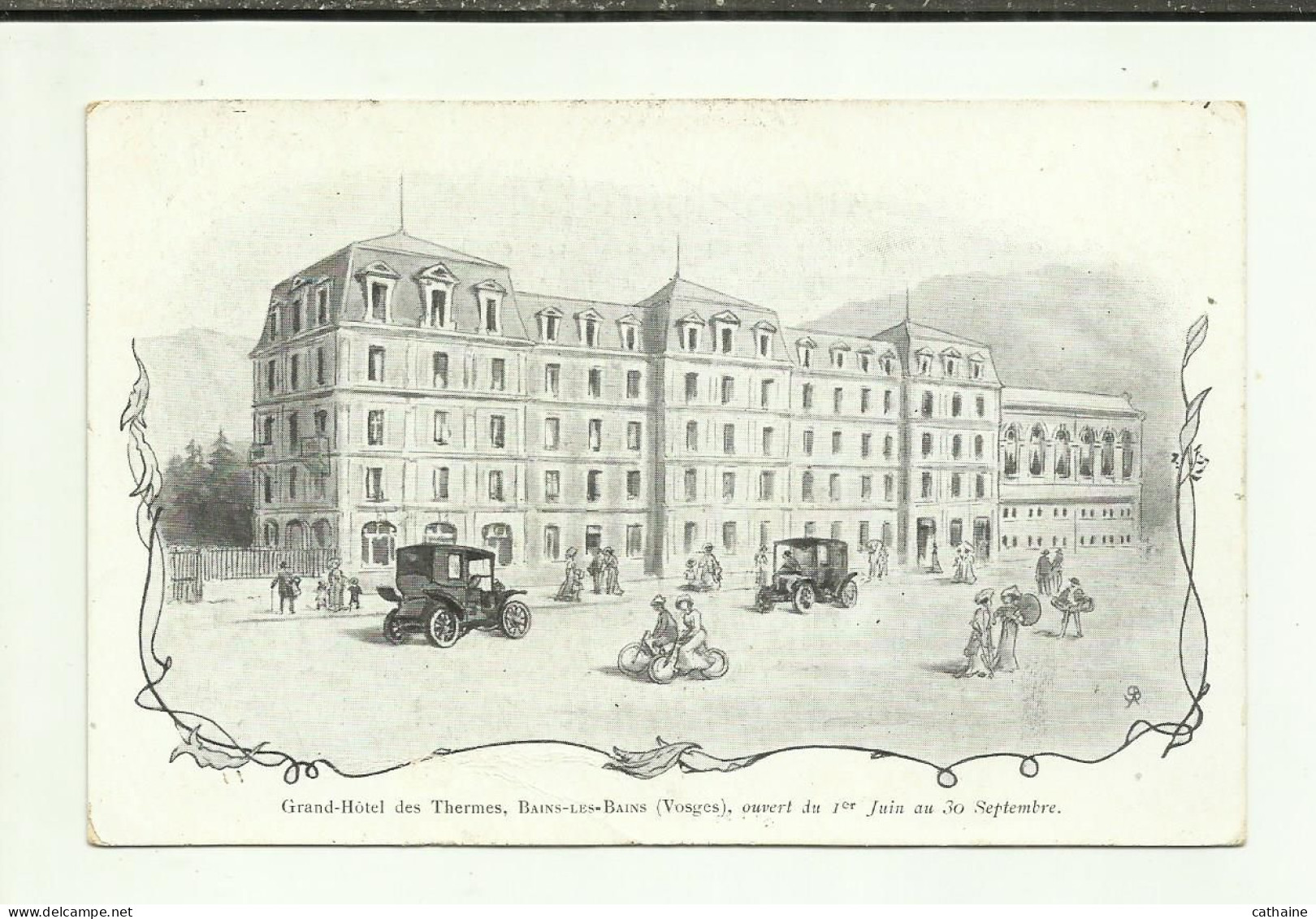 88 . BAINS LES BAINS . GRAND HOTEL DES THERMES. OUVERT DU 1 JUIN AU 30 SEPTEMBRE . VOITURE ANCIENNES - Bains Les Bains