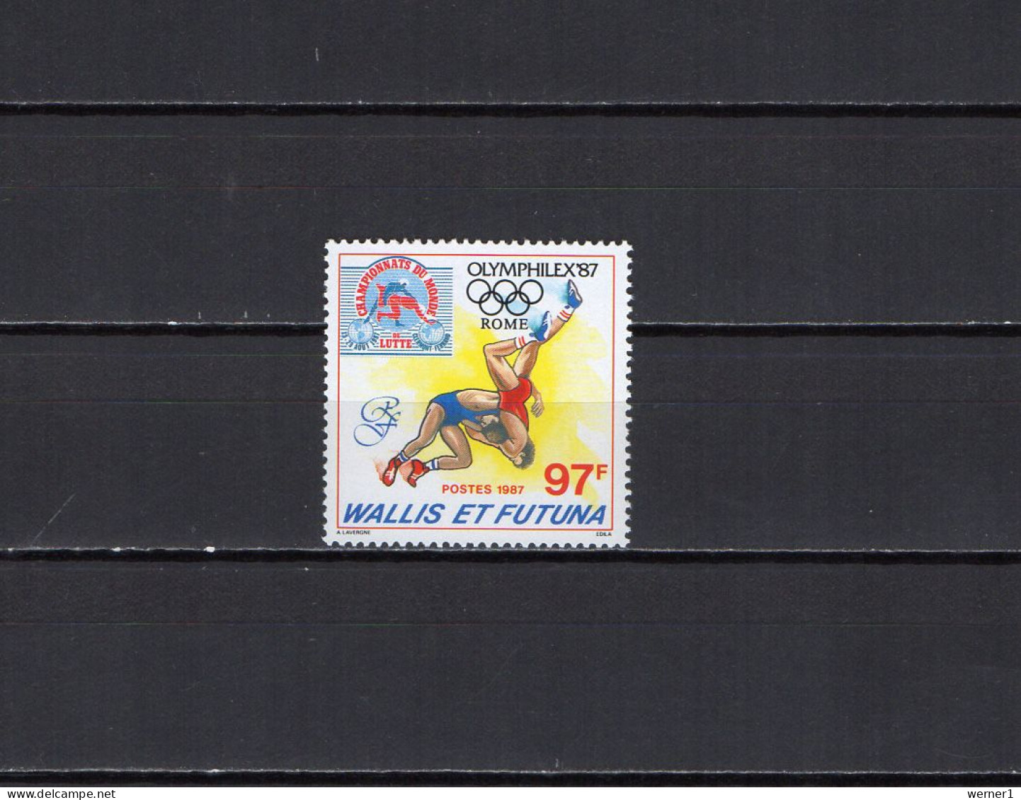 Wallis & Futuna 1987 Olympic Games, Olymphilex, Wrestling Stamp MNH - Estate 1988: Seul