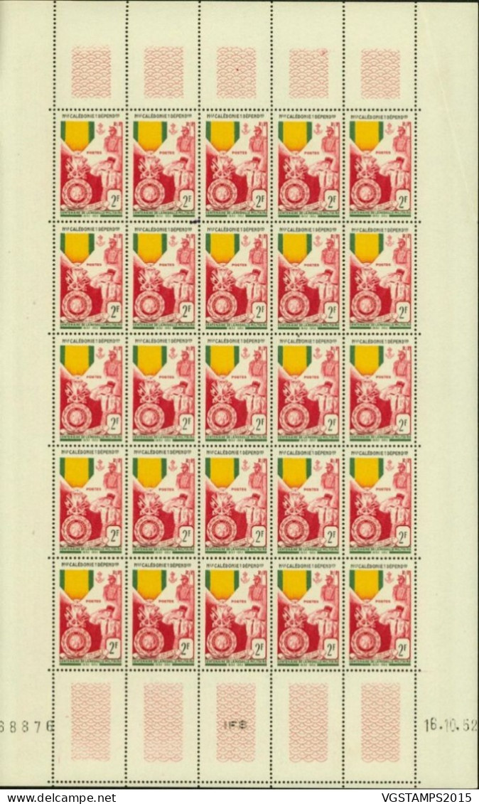 Nouvelle-Calédonie 1952 - Timbres Neufs. Yvert Nr.: 279. Feuille De 25 Avec Coin Daté..... (EB) AR-02349 - Ongebruikt