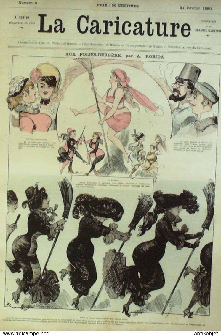 La Caricature 1880 N°  8 Aux Folies-Bergère Draner Robida Draner Morland - Magazines - Before 1900