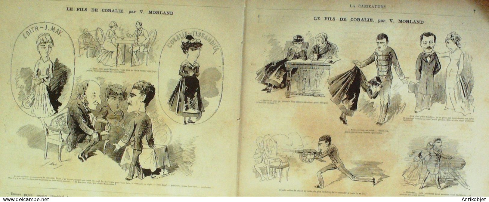 La Caricature 1880 N°  8 Aux Folies-Bergère Draner Robida Draner Morland - Zeitschriften - Vor 1900