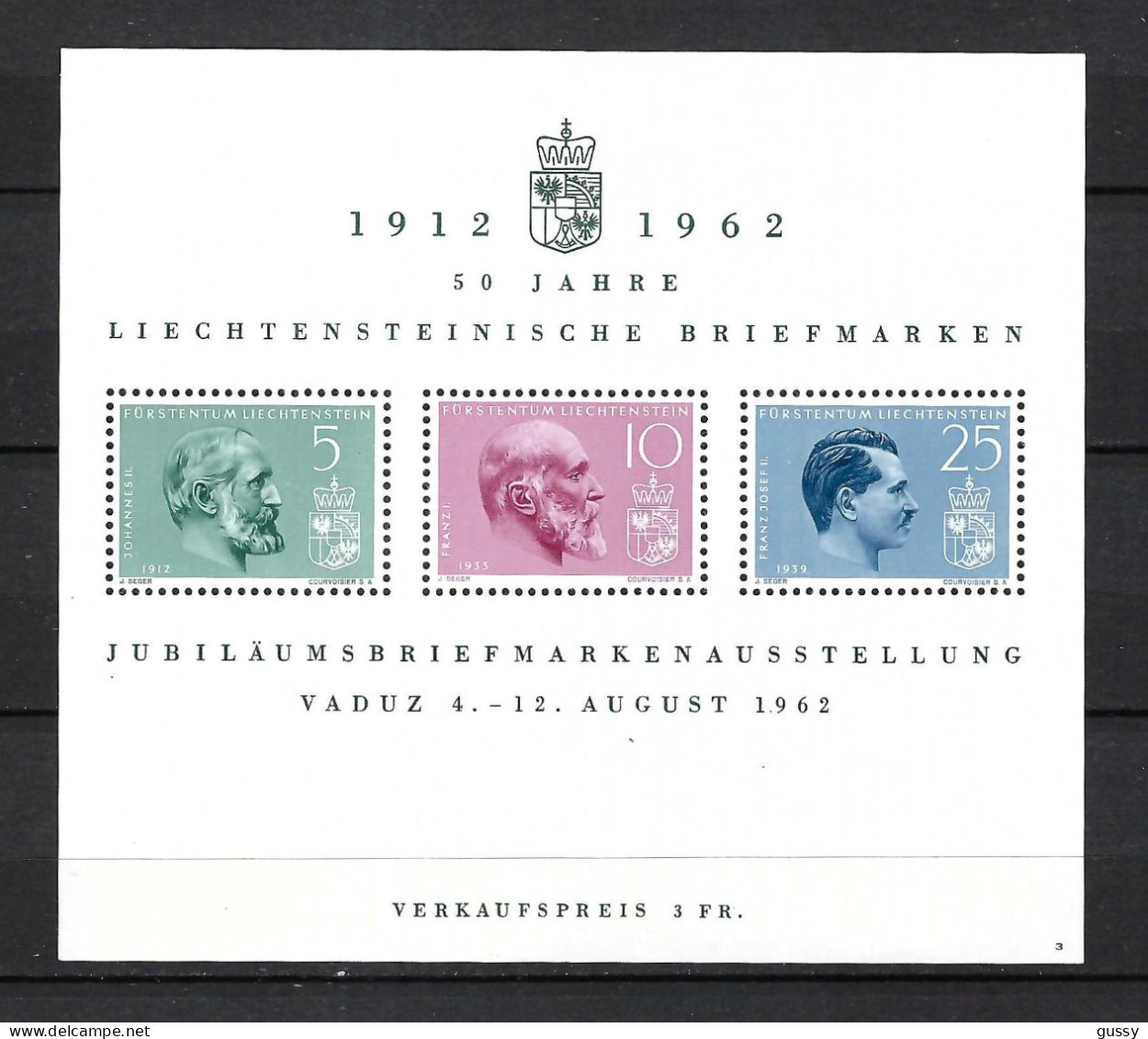 LIECHTENSTEIN Ca. 1962: B&F NEUF* - Blocks & Kleinbögen