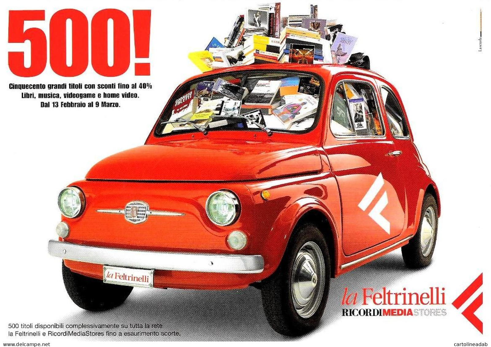 [MD5467] CPM - FIAT 500 LA EFLTRINELLI - PROMOCARD 3483 - PERFETTA - Non Viaggiata - Publicité