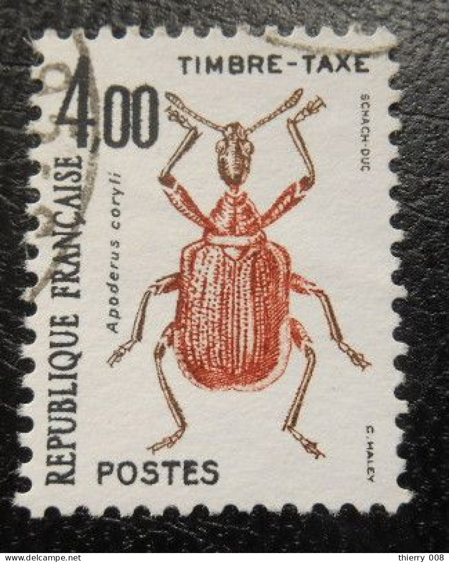 France Timbre  Taxe  108  Insectes Coléoptères  4f  Apoderus Corily - 1960-.... Oblitérés