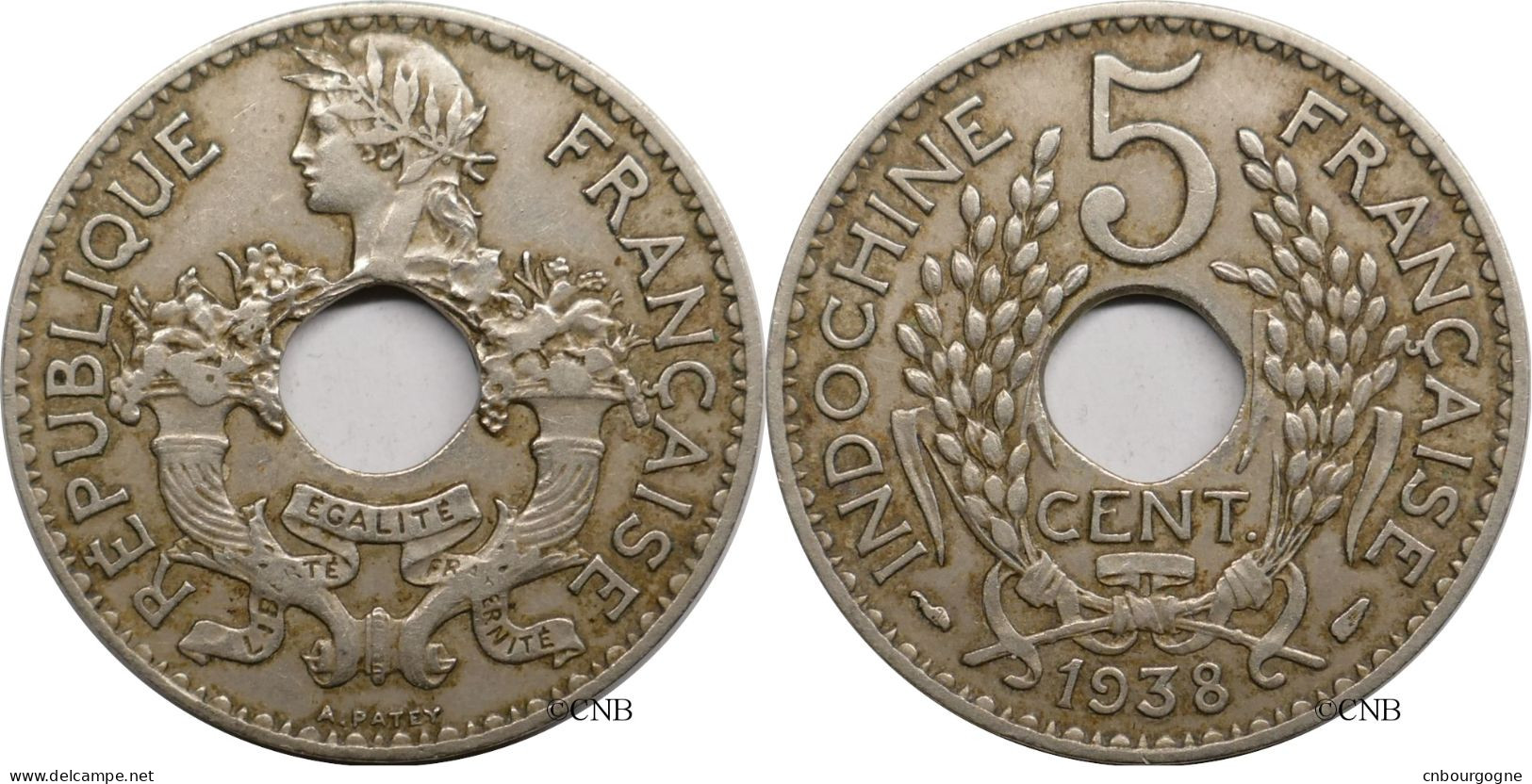 Indochine - Colonie Française - 5 Centimes 1938 - TTB/XF45 - Mon6321 - Indochine
