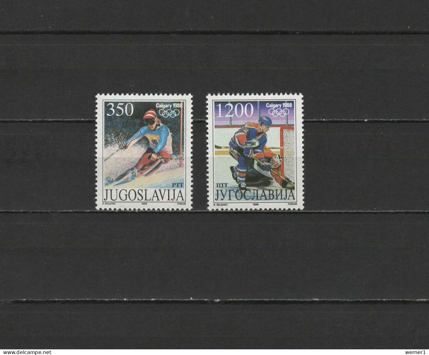 Yugoslavia 1988 Olympic Games Calgary Set Of 2 MNH - Hiver 1988: Calgary