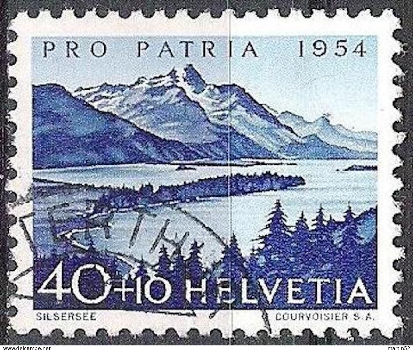 Schweiz Suisse Pro Patria 1954: "Silser See" Zu WII 70 Mi 601 Yv 552 70 Mit Stempel WINTERTHUR (Zu CHF 13.00) - Oblitérés