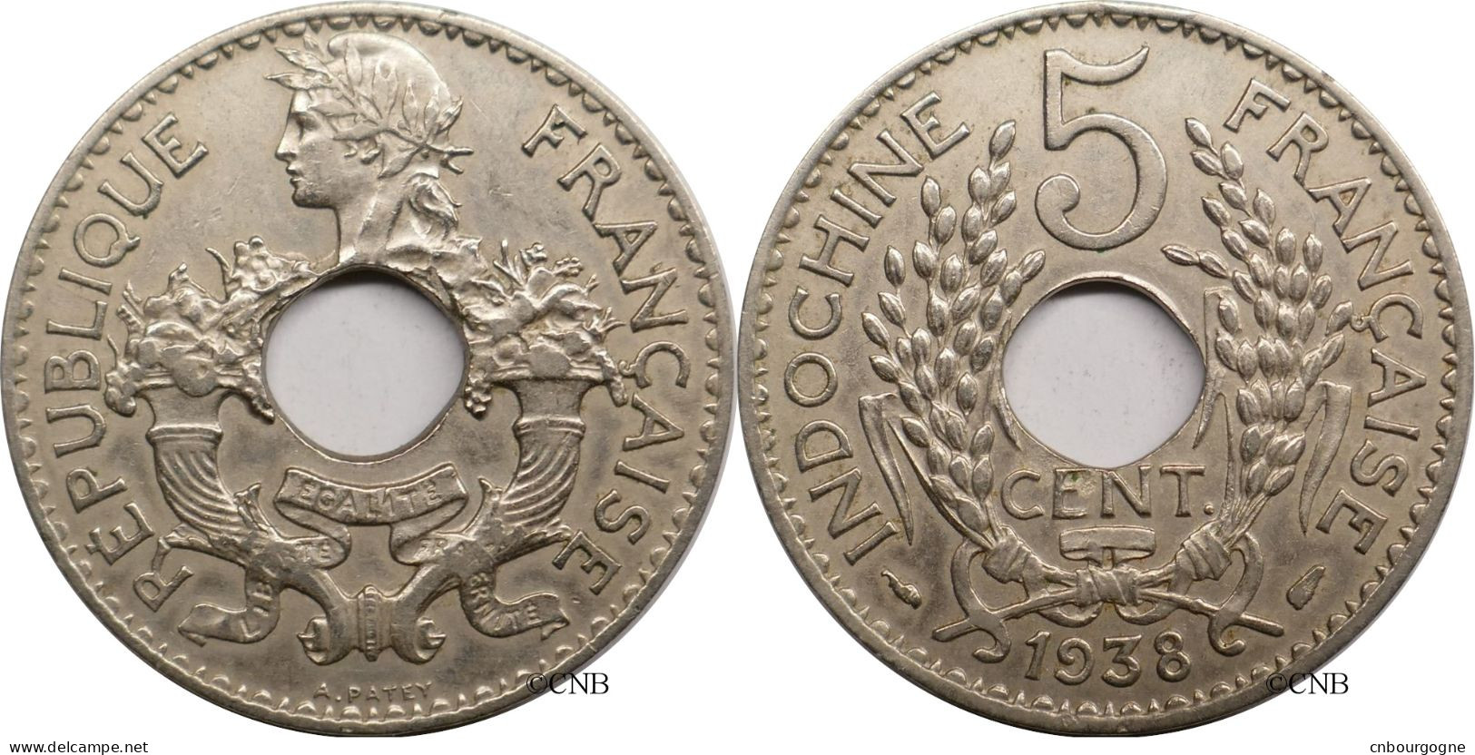 Indochine - Colonie Française - 5 Centimes 1938 - TTB+/AU50 - Mon6322 - Französisch-Indochina