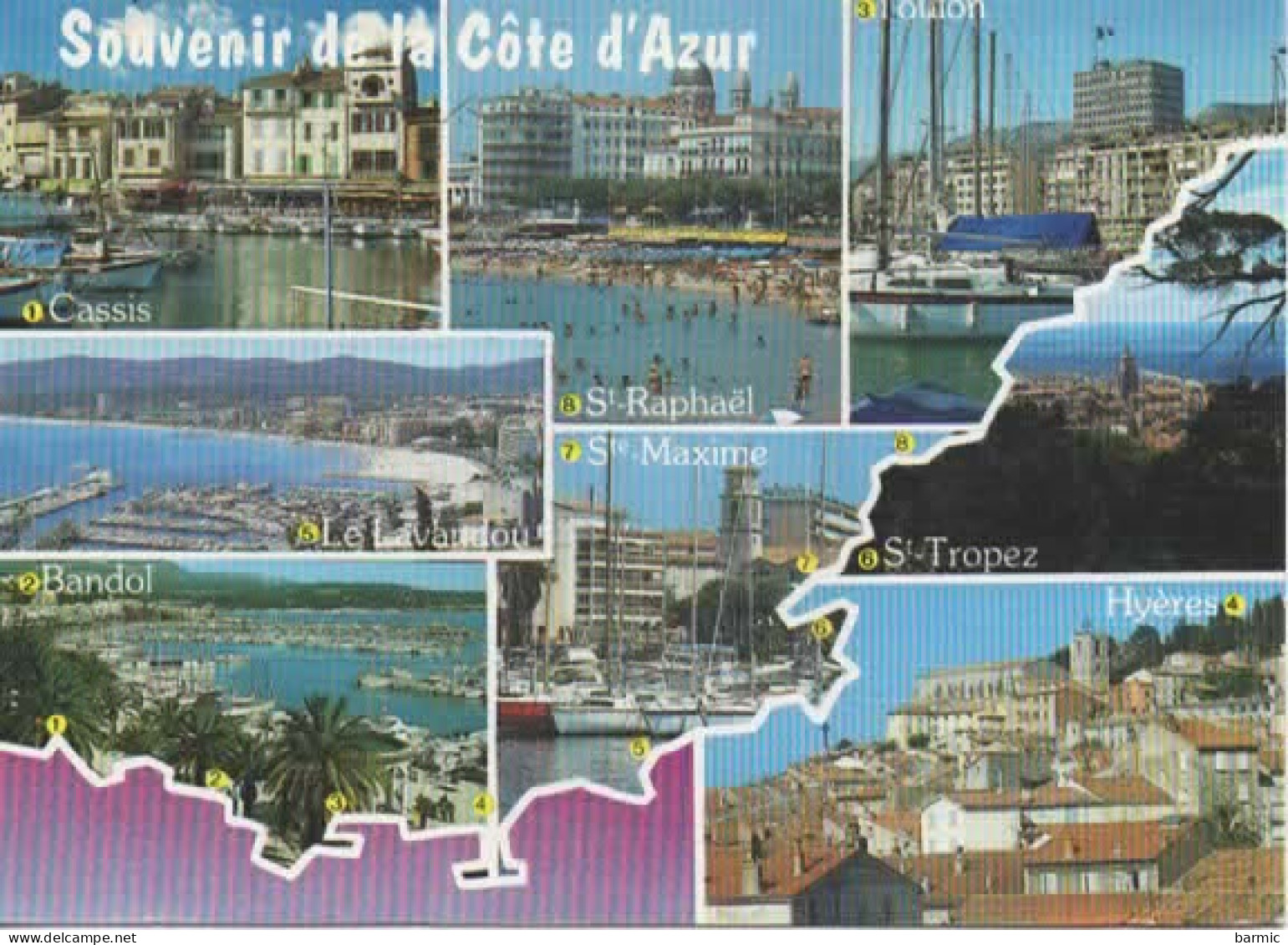 SOUVENIR DE LA COTE D AZUR, MULTIVUE COULEUR REF 15767 - Greetings From...