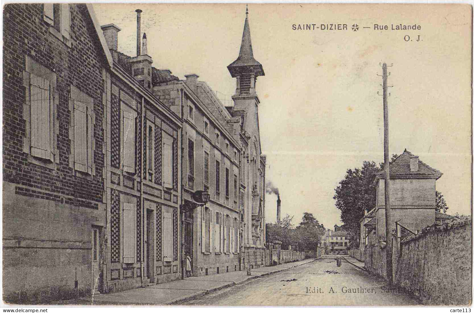 52 - B32788CPA - SAINT DIZIER - Rue Lalande, Temple Protestant - Bon état - HAUTE-MARNE - Saint Dizier