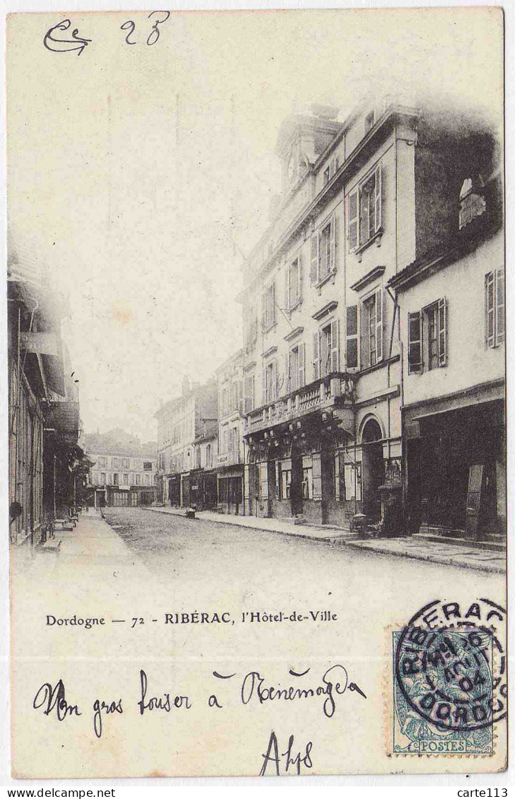 24 - B32584CPA - RIBERAC - Hotel De Ville - Carte Pionniere - Parfait état - DORDOGNE - Riberac