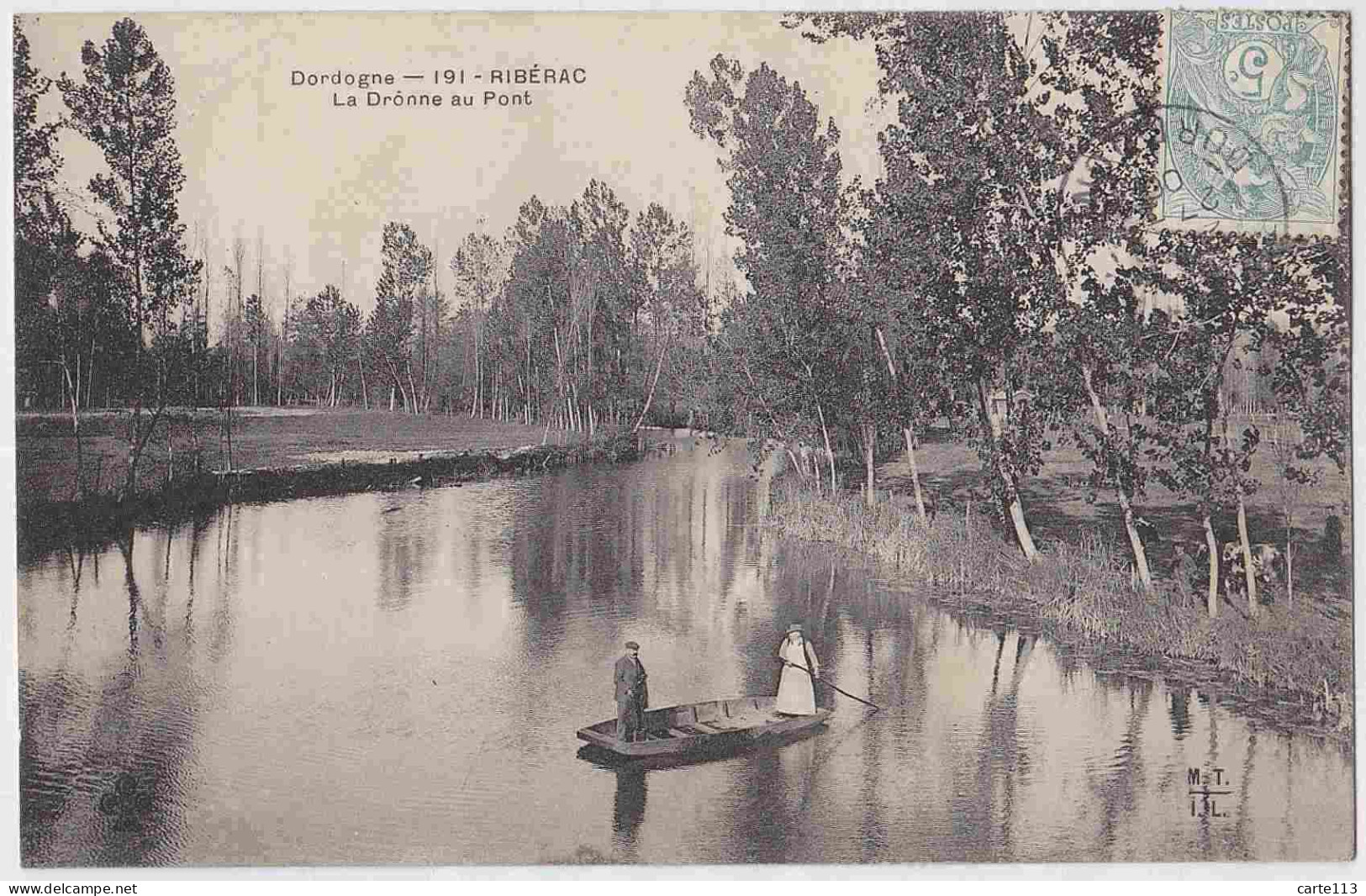 24 - B32586CPA - RIBERAC - La Dronne Au Pont - Parfait état - DORDOGNE - Riberac