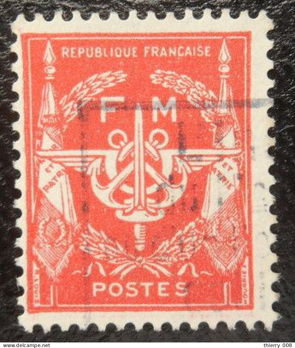 Franchise Militaire FM 12 Rouge Sans Valeur Oblitéré - Military Postage Stamps