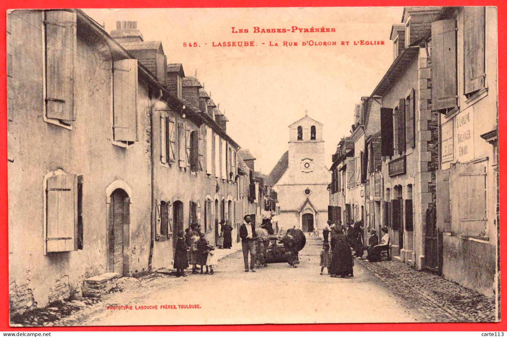 64 - B29848CPA - LASSEUBE - La Rue D'Oloron Et L'Eglise - Très Bon état - PYRENEES-ATLANTIQUES - Lasseube