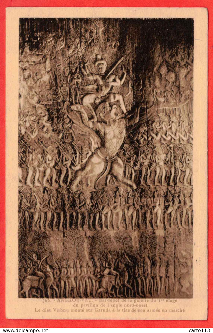 - B29835CPA - ANGKOR-VAT - CAMBODGE - Bas Relief 1er étage - Vishnu Sur Garuda - Très Bon état - AMERIQUE - Cambodja