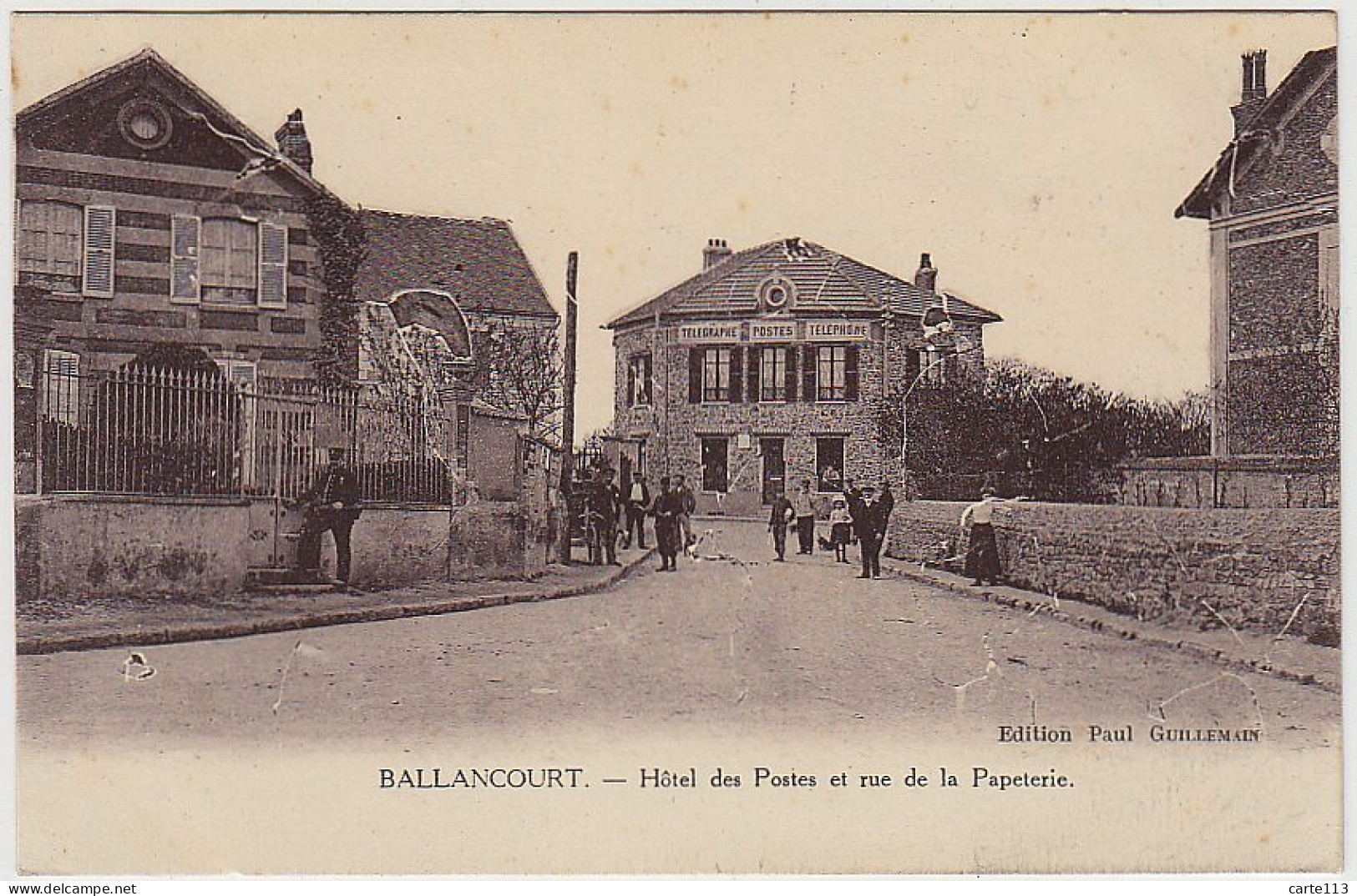91 - B474CPA - BALLANCOURT - Hotel Des Postes Et Rue De La Parpeterie - Très Bon état - ESSONNE - Ballancourt Sur Essonne