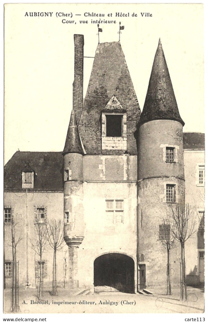 18 - B33648CPA - AUBIGNY - Château, Hotel De Ville - Vue Interieure - Parfait état - CHER - Autres & Non Classés