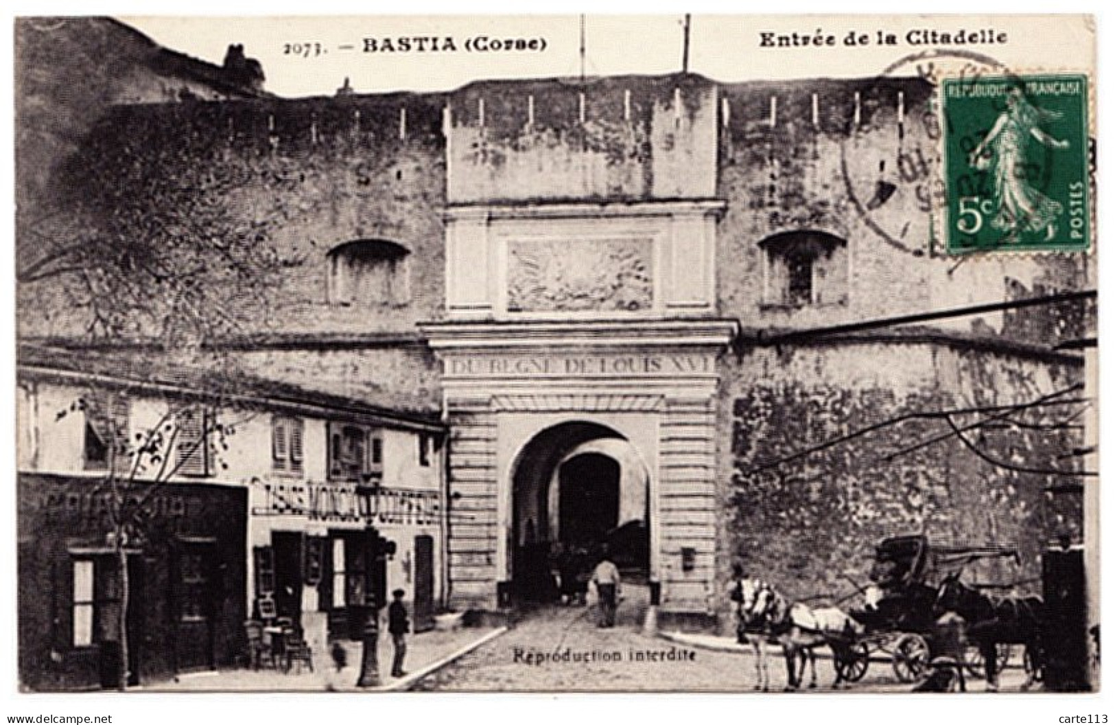 20 - B33618CPA - BASTIA - Entree De La Citadelle, Attelage - Parfait état - CORSE - Bastia