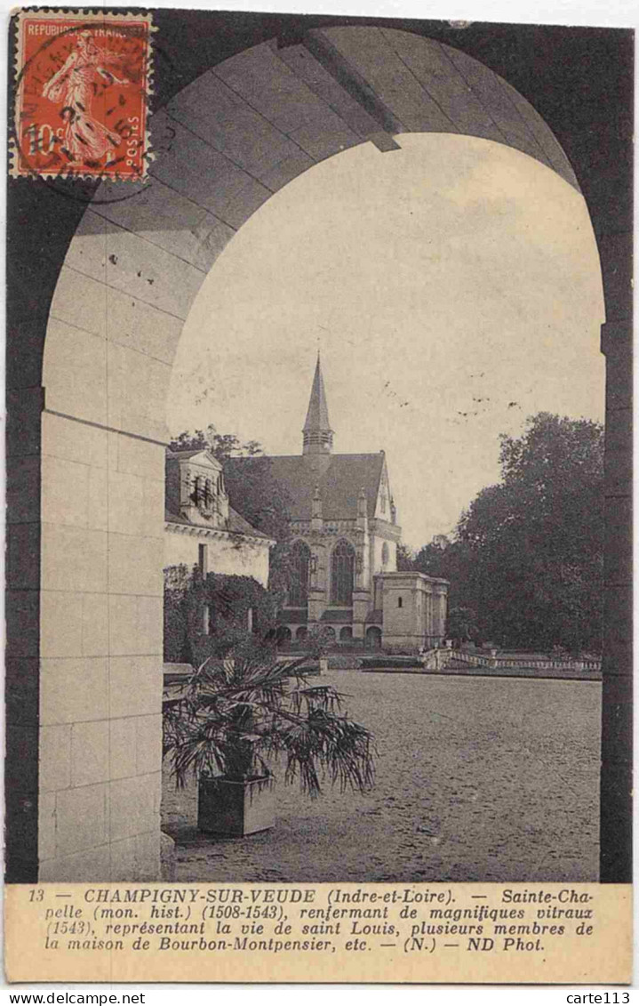 37 - B33576CPA - CHAMPIGNY SUR VEUDE - Sainte Chapelle - Très Bon état - INDRE-ET-LOIRE - Champigny-sur-Veude