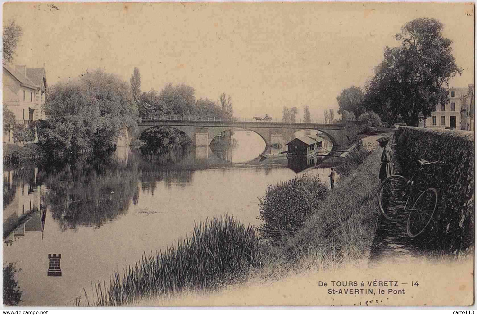 37 - B33533CPA - SAINT AVERTIN - De Tours à Veretz, Le Pont - Carte Pionniere - Très Bon état - INDRE-ET-LOIRE - Saint-Avertin