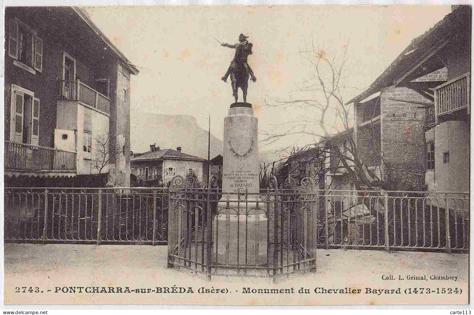 38 - B33453CPA - PONTCHARRA SUR BREDA - Monument Du Chevalier Bayard - Très Bon état - ISERE - Pontcharra