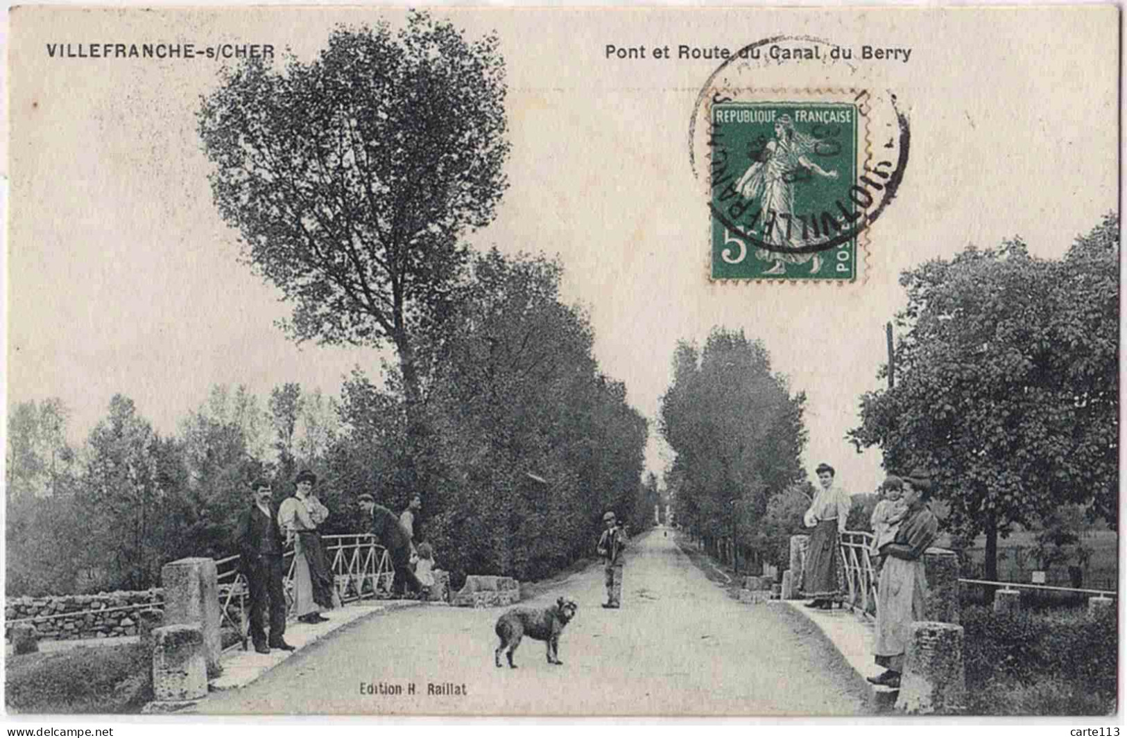 41 - B33407CPA - VILLEFRANCHE SUR CHER - Pont Et Route Du Canal Du Berry - Très Bon état - LOIR-ET-CHER - Autres & Non Classés