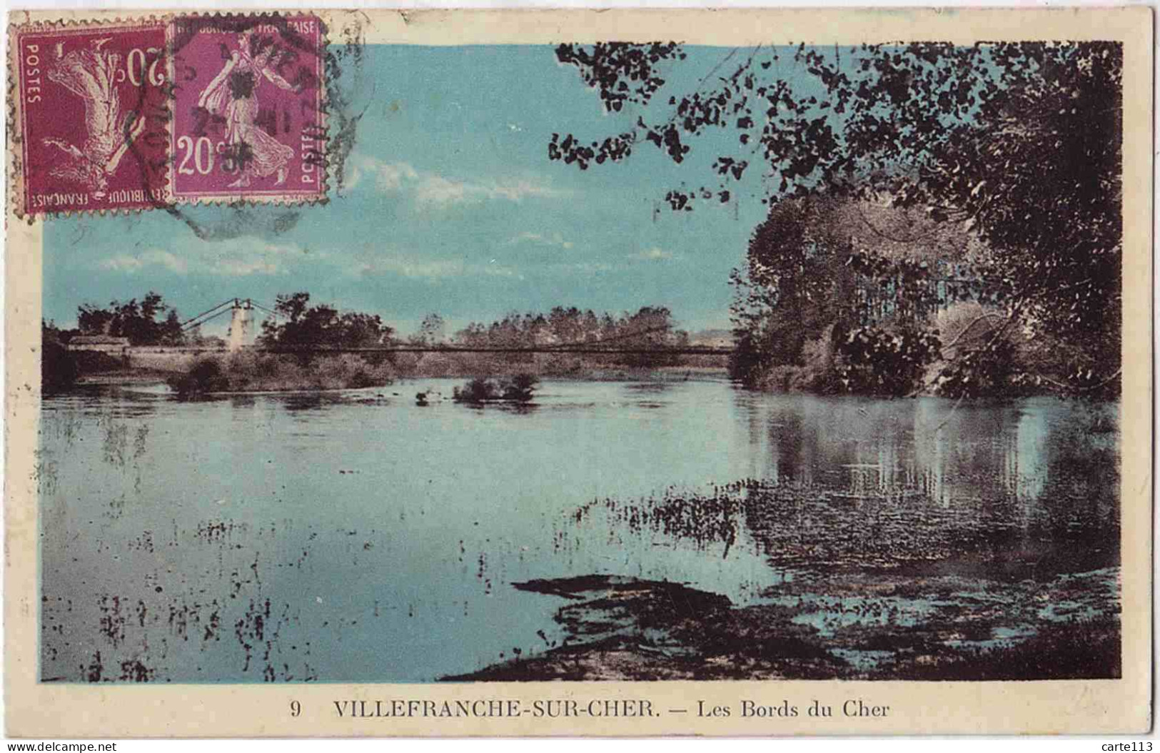 41 - B33417CPA - VILLEFRANCHE SUR CHER - Les Bords Du Cher - Très Bon état - LOIR-ET-CHER - Autres & Non Classés