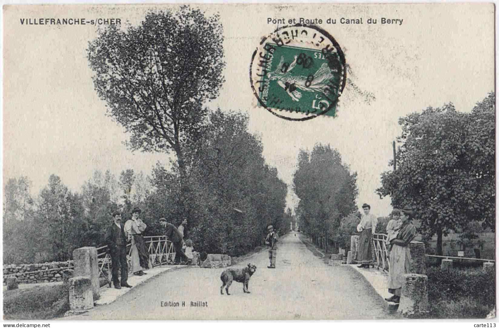 41 - B33420CPA - VILLEFRANCHE SUR LOIRE - Pont Et Route Du Canal Du Berry - Très Bon état - LOIR-ET-CHER - Autres & Non Classés