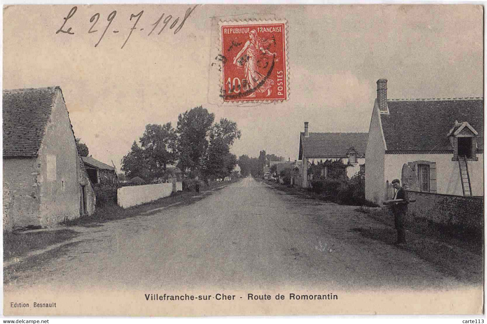 41 - B33404CPA - VILLEFRANCHE SUR CHER - Route De Romorantin - Très Bon état - LOIR-ET-CHER - Autres & Non Classés