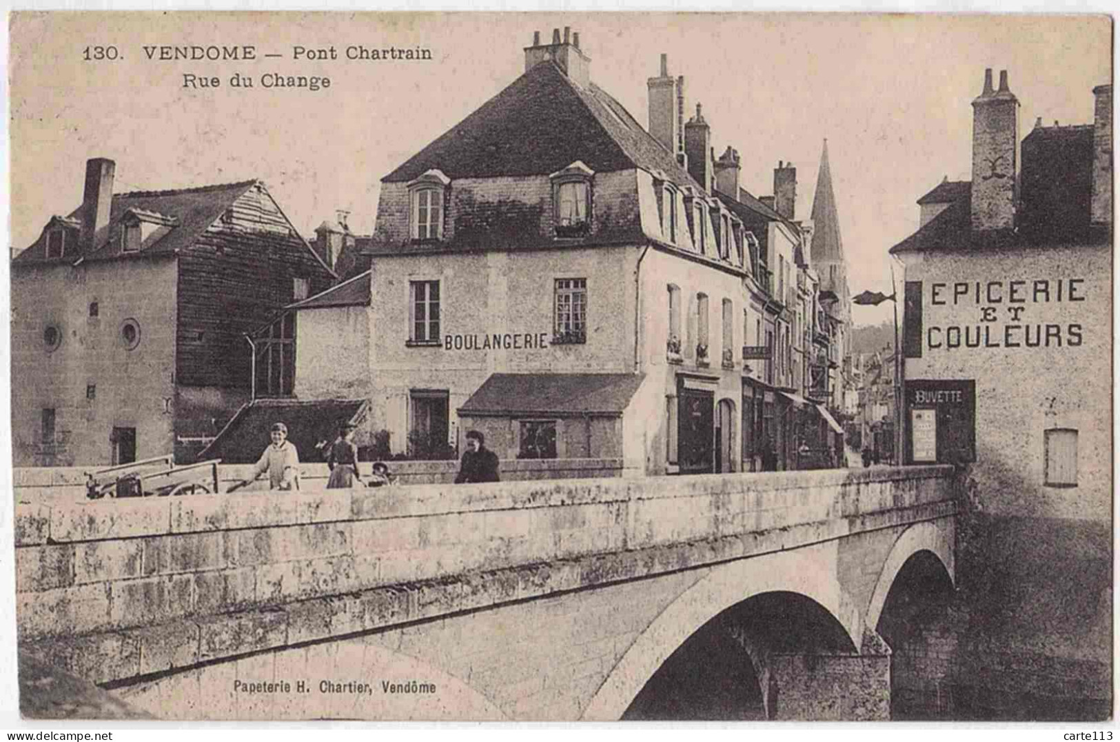 41 - B33392CPA - VENDOME - Pont Chartrain, Rue Du Change - Parfait état - LOIR-ET-CHER - Vendome