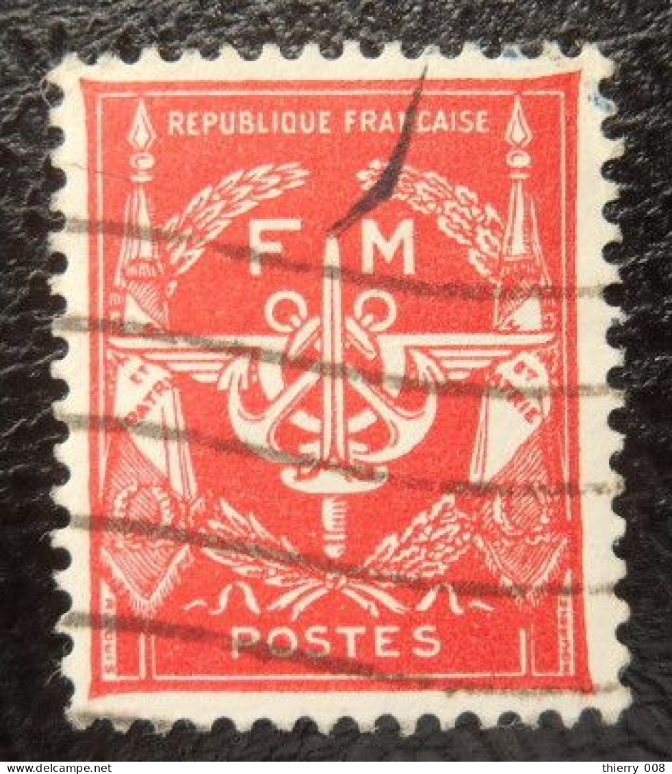 Franchise Militaire FM 12 Rouge Sans Valeur Oblitéré - Military Postage Stamps