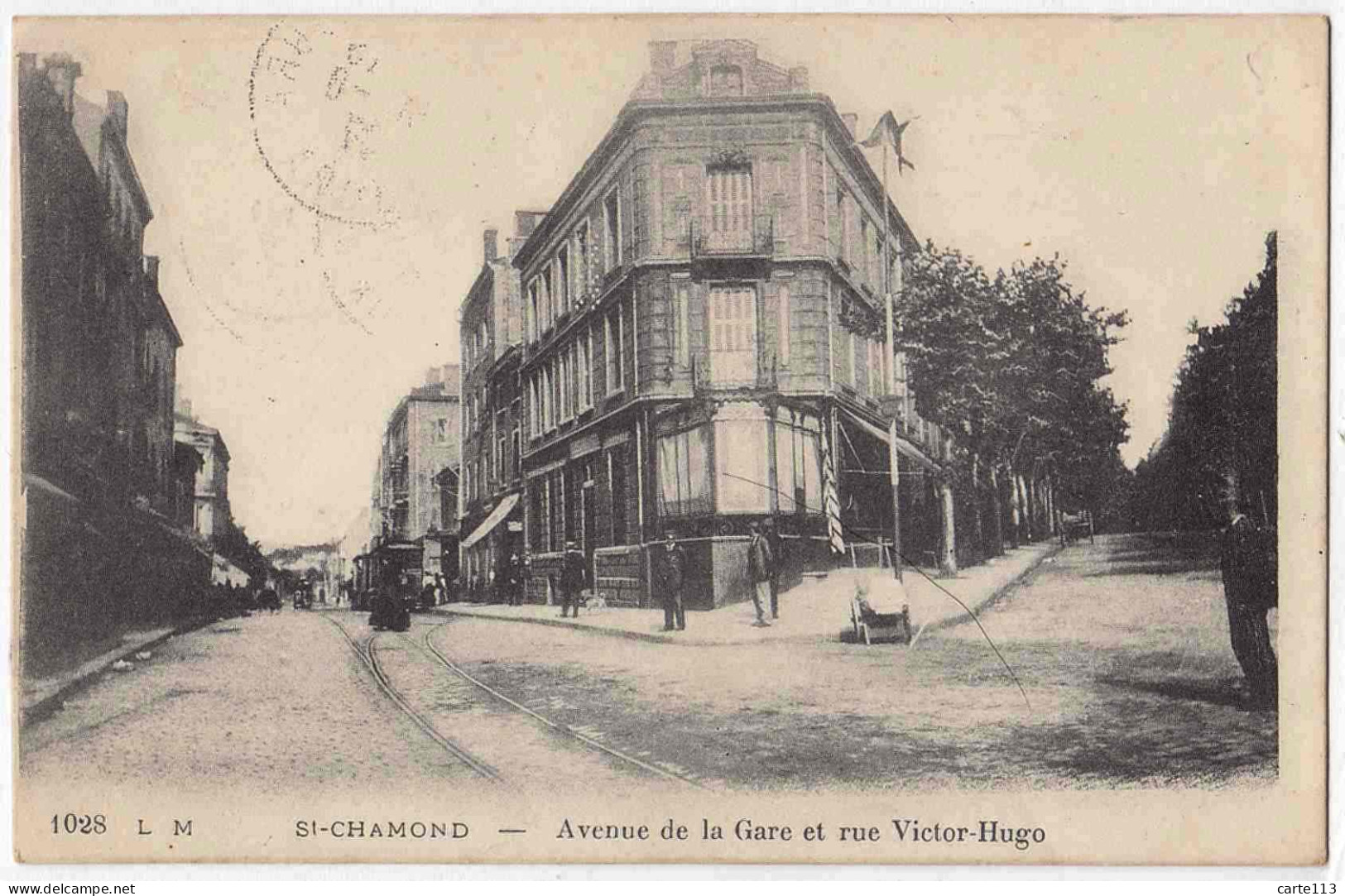 42 - B33294CPA - SAINT CHAMOND - Avenue De La Gare Et Rue Victor Hugo - Très Bon état - LOIRE - Saint Chamond