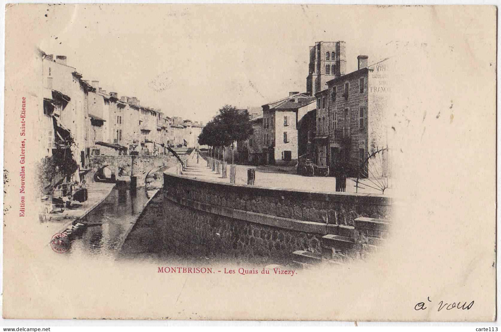 42 - B33280CPA - MONTBRISON - Les Quais Du Vizezy - Carte Pionniere - Très Bon état - LOIRE - Montbrison