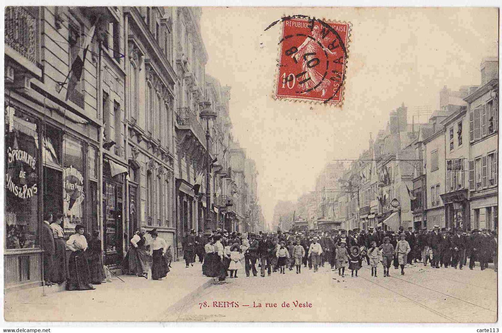 51 - B33079CPA - REIMS - La Rue De Vesle - Parfait état - MARNE - Reims