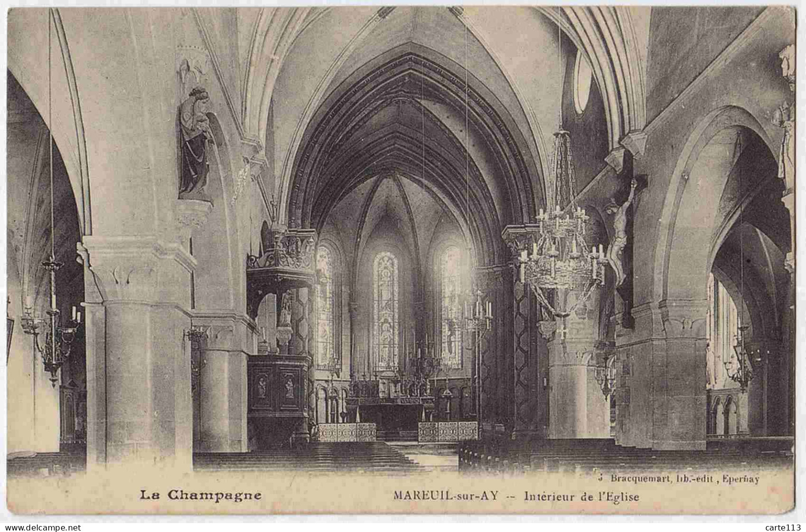 51 - B33047CPA - MAREUIL SUR AY - Interieur Eglise - Très Bon état - MARNE - Mareuil-sur-Ay