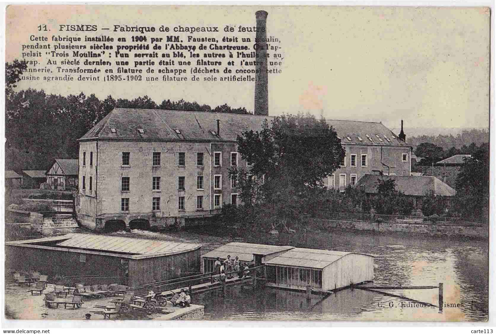 51 - B33033CPA - FISMES - Fabrique De Chapeau De Feutre - Très Bon état - MARNE - Fismes