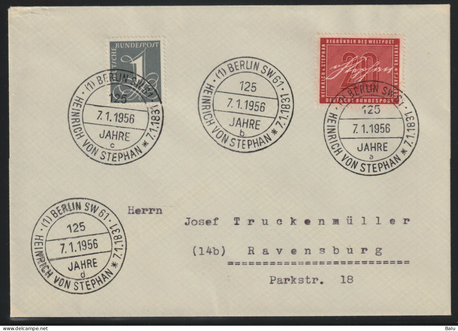 Bund 1956 Michel Nr. 227 (BE) FDC + Nr. 226, Michel 350,-€, Berliner SST, Siehe 3 Scans - 1948-1960