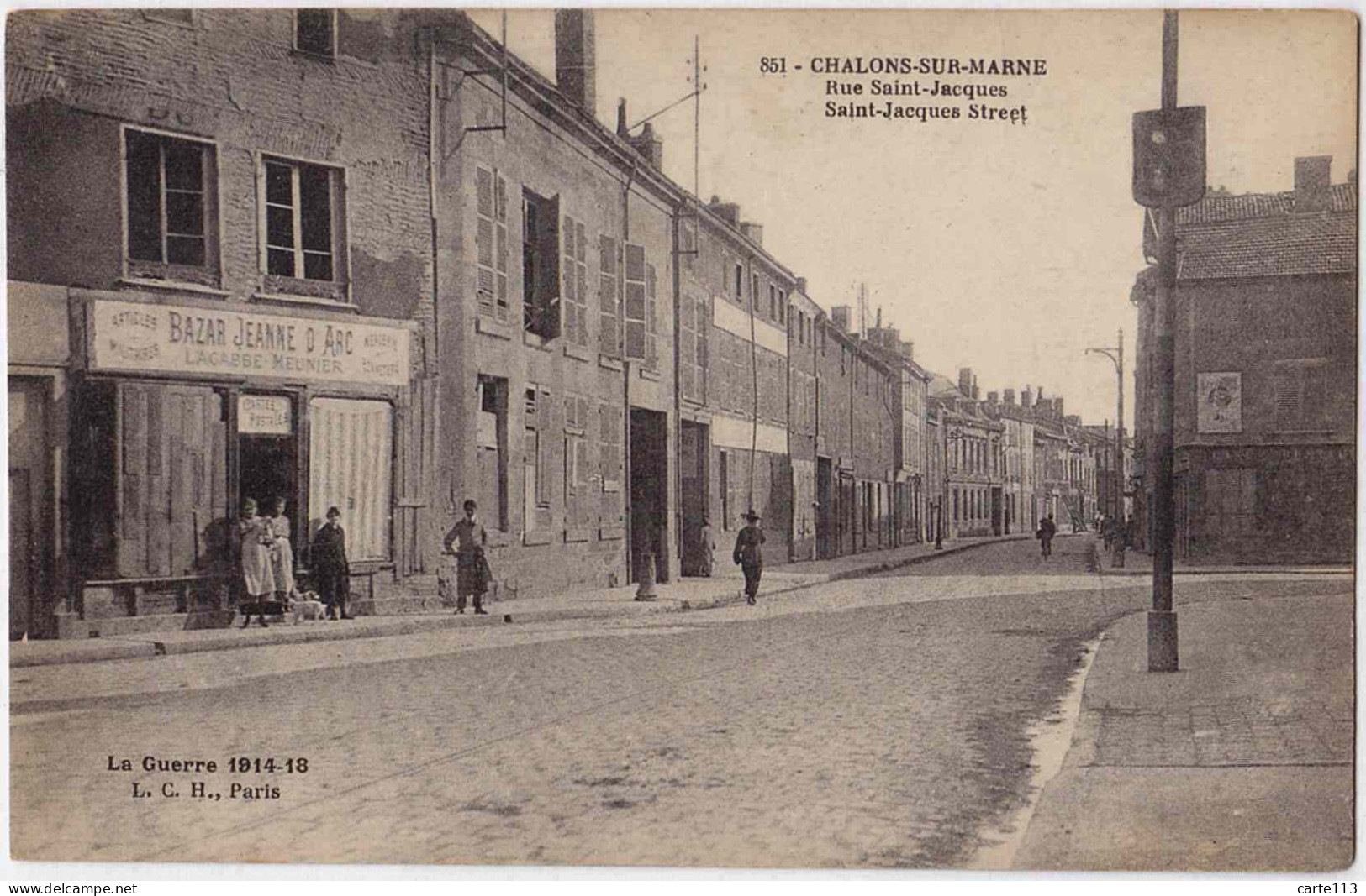 51 - B32997CPA - CHALONS SUR MARNE - Rue Saint Jacques - Bazar Jeanne D'Arc - Très Bon état - MARNE - Châlons-sur-Marne