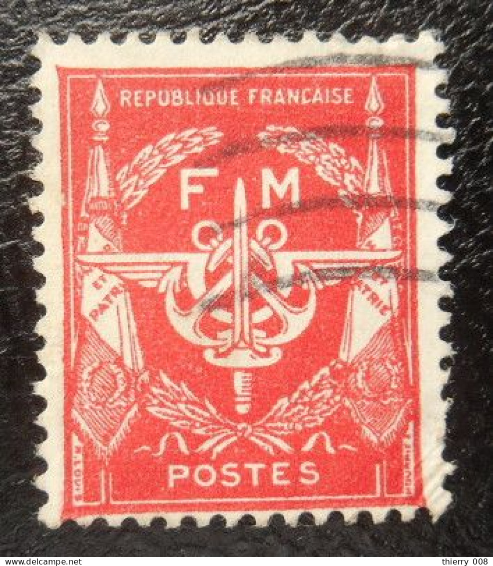 Franchise Militaire FM 12 Rouge Sans Valeur Oblitéré - Timbres De Franchise Militaire