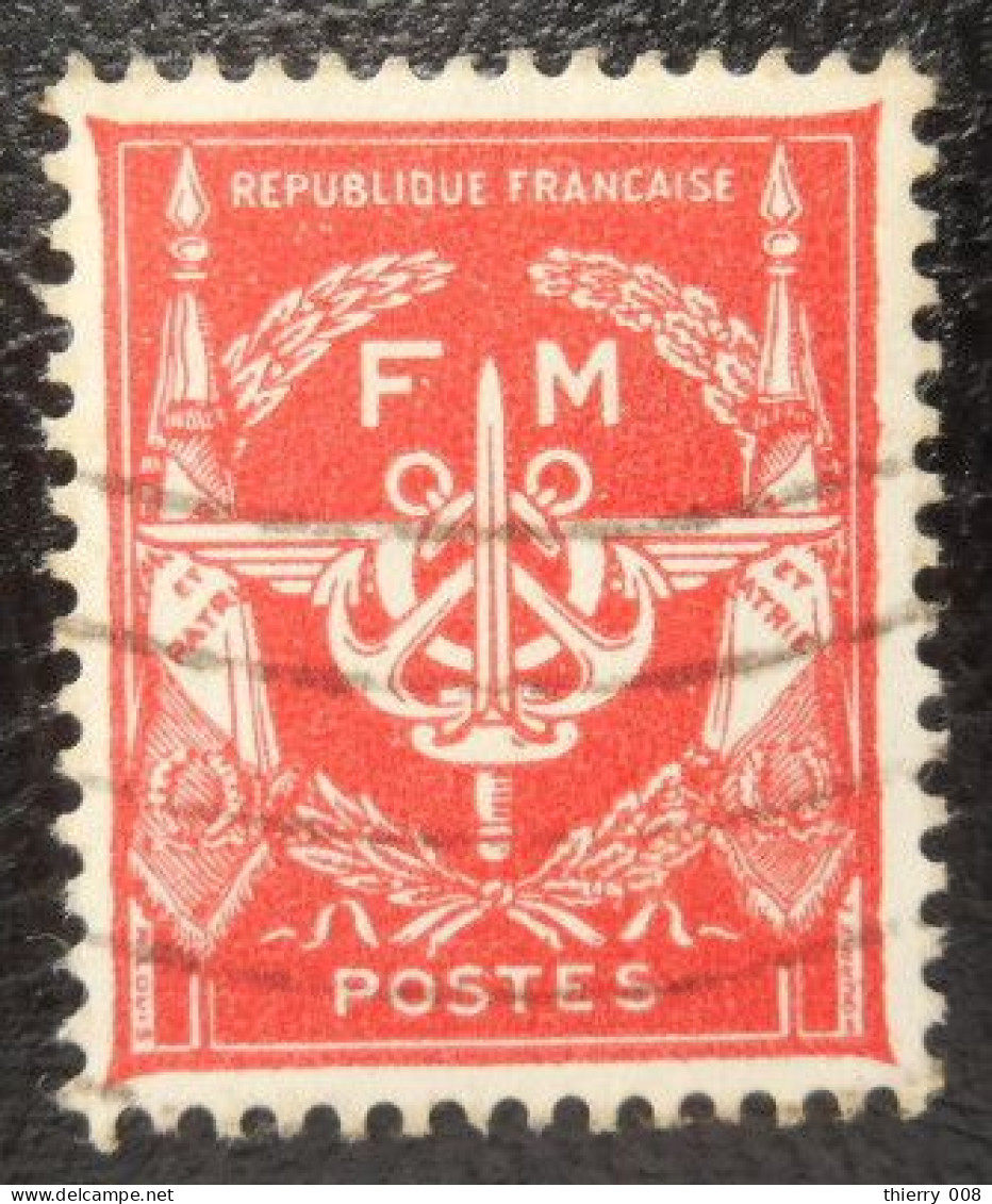 Franchise Militaire FM 12 Rouge Sans Valeur Oblitéré - Timbres De Franchise Militaire