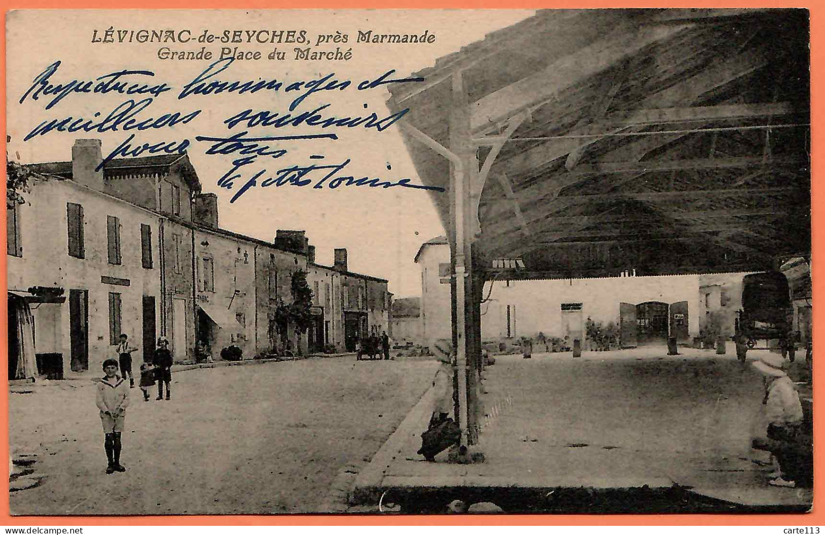 47 - B33774CPA - LEVIGNAC DE SEYCHES - Grande Place Du Marché - Très Bon état - LOT-ET-GARONNE - Andere & Zonder Classificatie