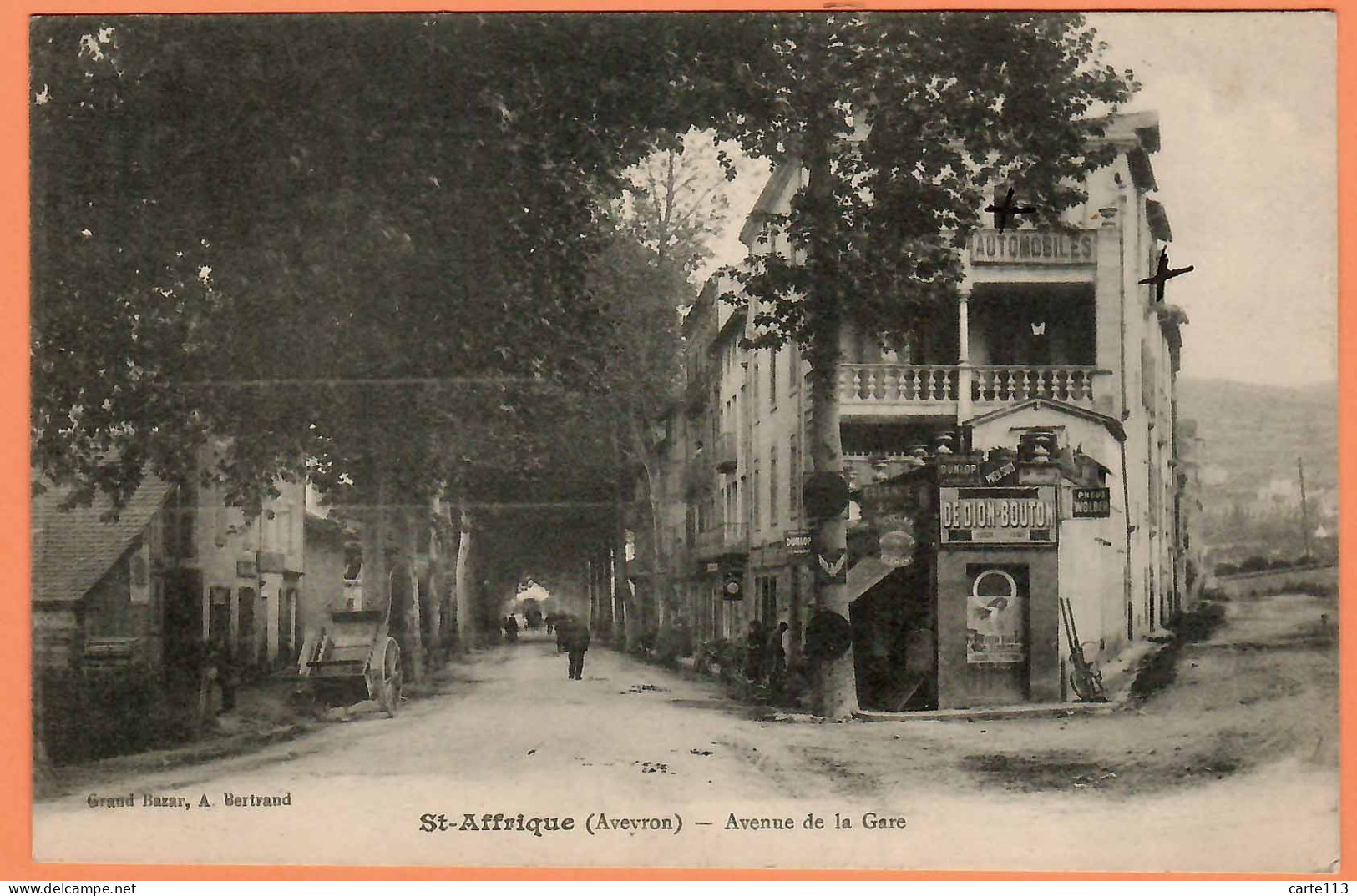 12 - B33720CPA - ST SAINT AFFRIQUE - Avenue De La Gare - Garage Affiche De Dion Bouton - Très Bon état - AVEYRON - Saint Affrique