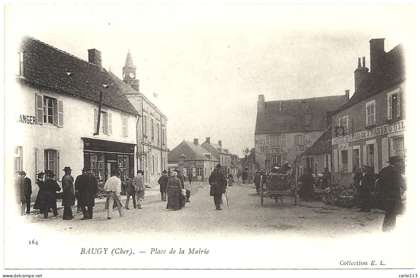 18 - B33651CPA - BAUGY - Place De La Mairie - Carte Pionniere - Parfait état - CHER - Andere & Zonder Classificatie