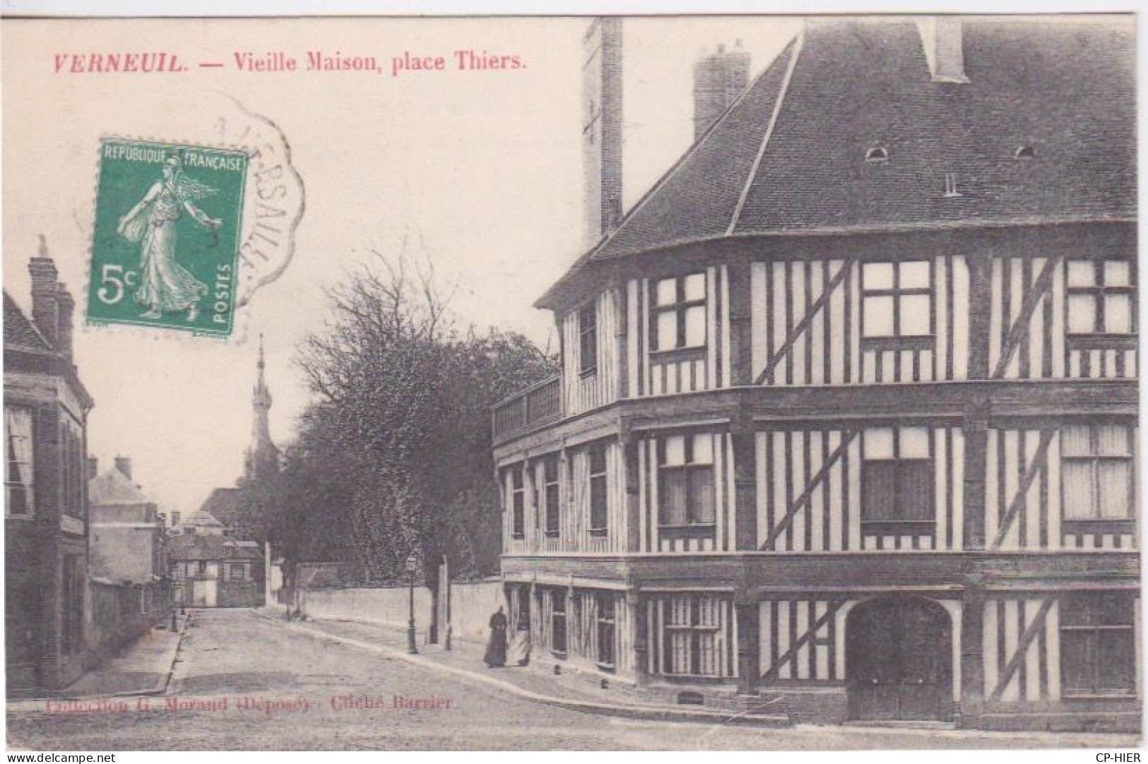 27 - EURE - VERNEUIL SUR AVRE -  VIEILLE MAISON NORMANDE EN COLOMBAGE PRES DE LA PLACE THIERS - Verneuil-sur-Avre