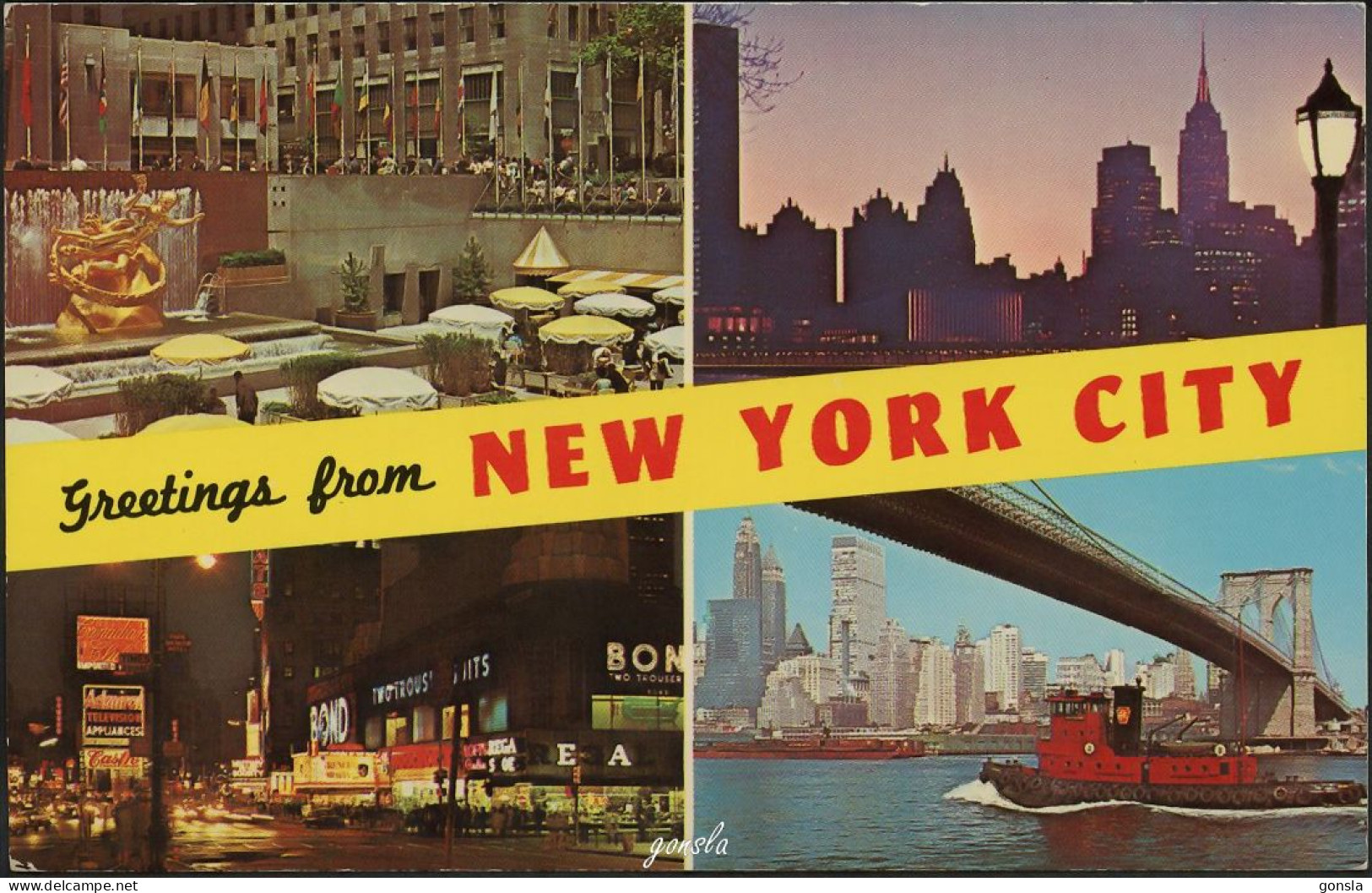 NEW YORK CITY 1972 "Greetings From" 4 Multi-Vues - Autres Monuments, édifices