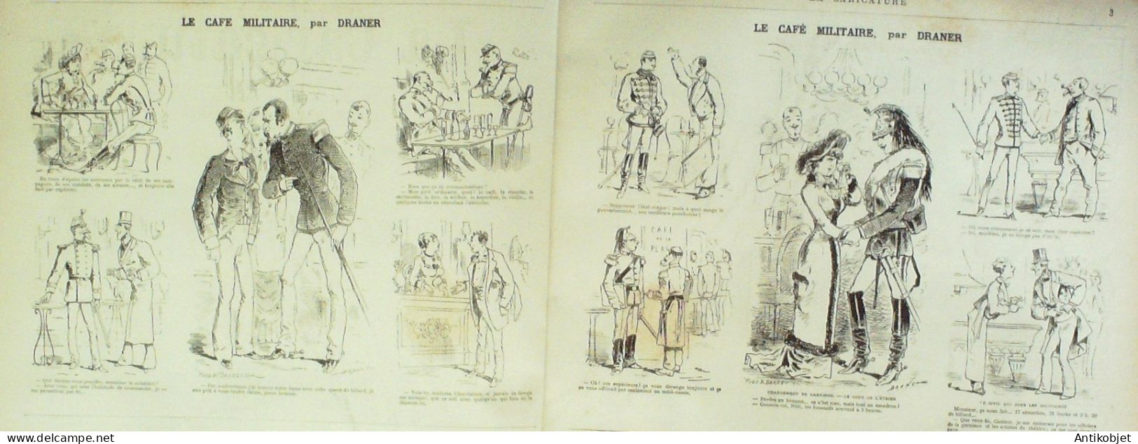 La Caricature 1880 N°  10 Le Café Militaire Draner Robida Trick - Zeitschriften - Vor 1900