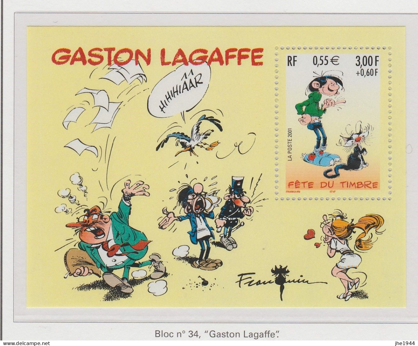 France Bloc N° 34 Fête Du Timbre, Gaston Lagaffe - Mint/Hinged
